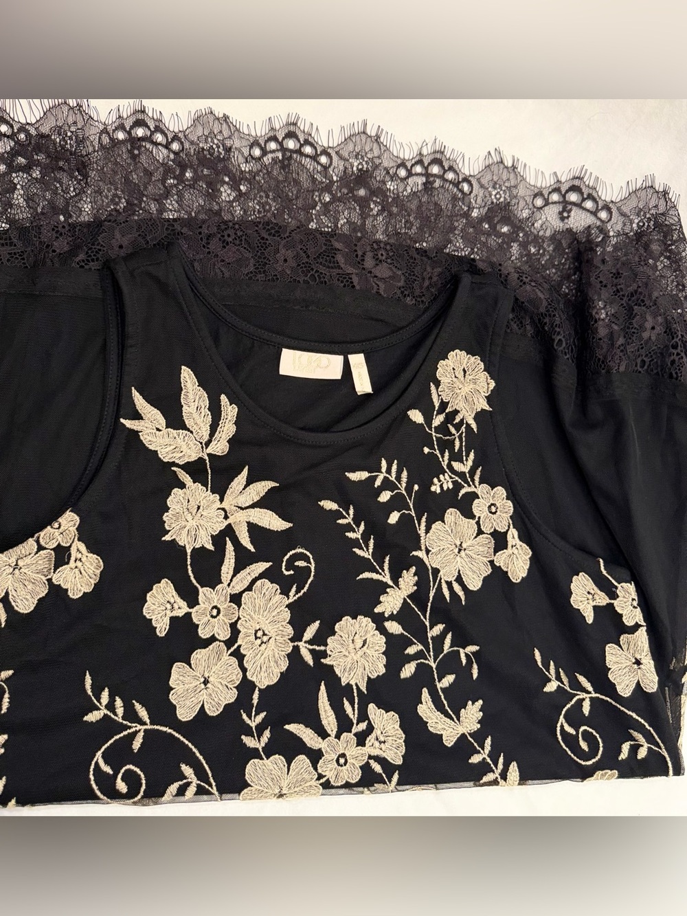 Logo Lavish summer dress embroidered with slip dress black size xxs - Picture 13 of 16